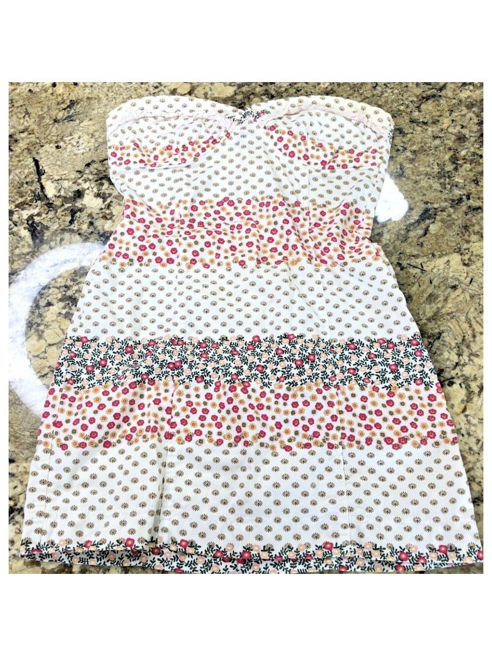Size M Trf Zara Women’s Short Strapless Floral Dress Light Summer Playful TN